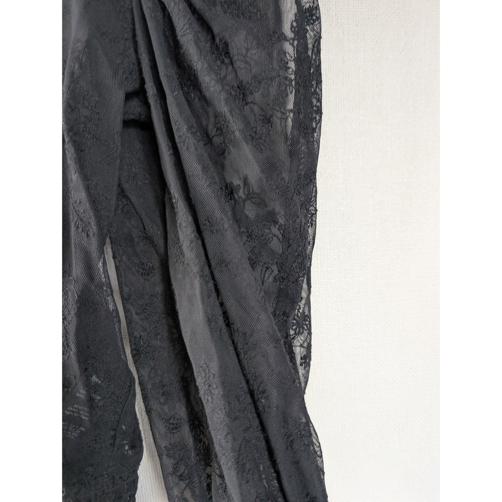 For Love & Lemons Lace Blouse Mock Neck S Black Sheer Dark Romantic Whimsygoth - Picture 3 of 11